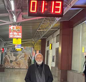 Modi at benaras rail station