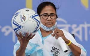 Mamata Banerjee with football