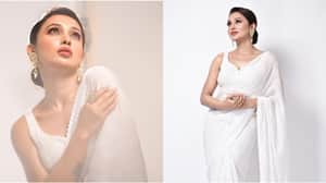 Mimi white saree new
