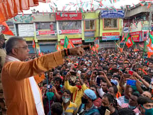 Dilip Ghosh BJP দিলীপ ঘোষ ধনিয়াখালী (হুগলি জিলা) র এক জনসভায়