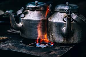 tea boiling fire