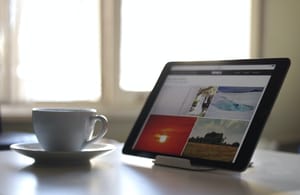 tablet tab online class coffee table