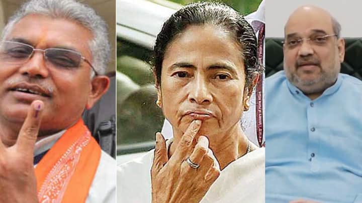Dilip ghosh Mamata Banerjee and amit shah Bengali News