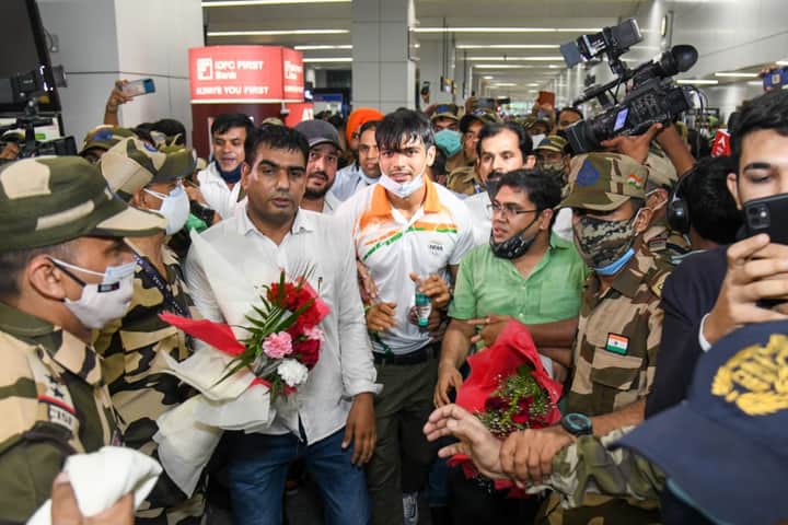 Golden boy Neeraj chopra on delhi airport Bengali News
