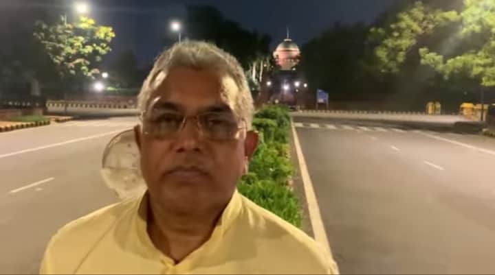 Dilip Ghosh on road at night Bengali News