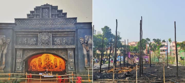 fd block pujo fire attack Bengali News