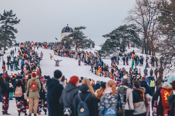 crowd snow helsinki Finland Bengali News