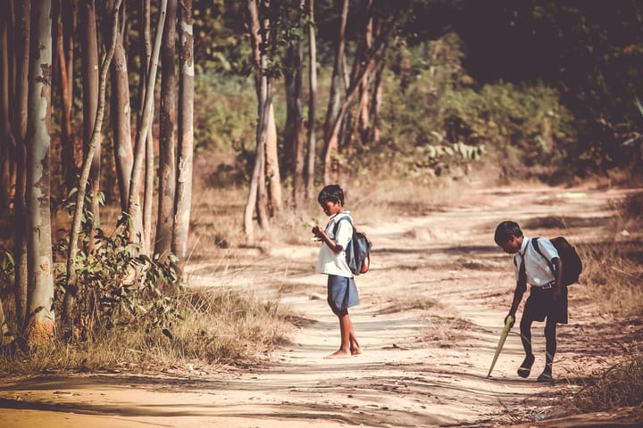 child children bikes cycle play school uniform village Bengali News